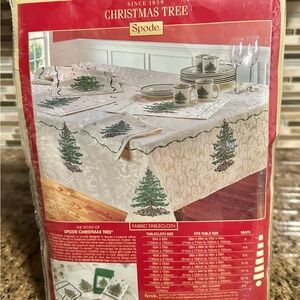 Spode Christmas Tree Fabric Tablecloth 60 x 84 fits 6-8 chairs table